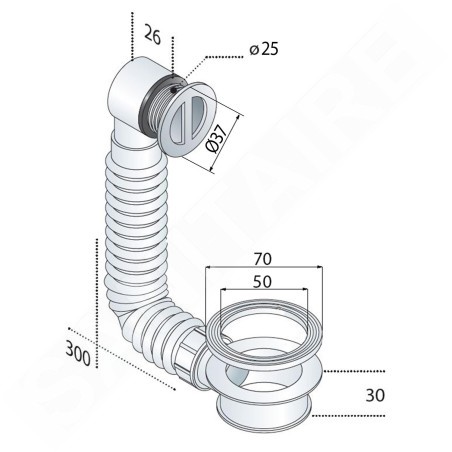 Sapho Accessoire Omp Tea - Trop-plein de lavabo, blanc/chrome 247.304.0