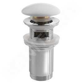 Sapho Accessoires - Bonde refermable pour lavabo avec trop-plein, ClickClack, blanc AR902