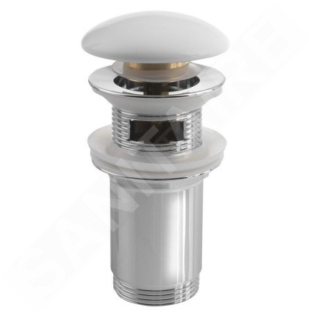 Sapho Accessoires - Bonde refermable pour lavabo avec trop-plein, ClickClack, blanc AR902