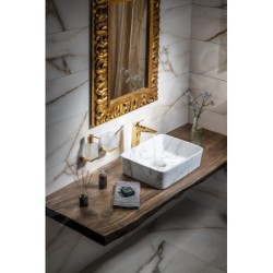 Sapho Dalma - Vasque à poser, 475x375 mm, sans trou pour robinet, carrara MM517