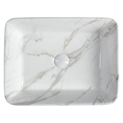 Sapho Dalma - Vasque à poser, 475x375 mm, sans trou pour robinet, carrara MM517