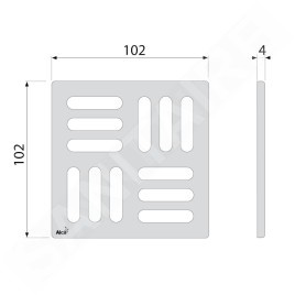 Alcadrain Grilles - Grille 102x102 mm, acier inoxydable MPV001