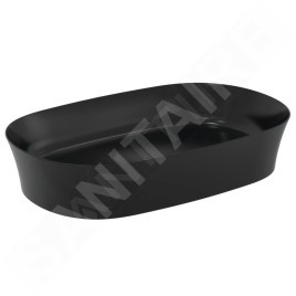 Ideal Standard Ipalyss - Lavabo à poser, 600x380 mm, sans trop-plein, nir mat E1396V3