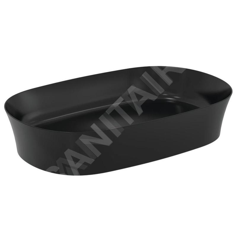 Ideal Standard Ipalyss - Lavabo à poser, 600x380 mm, sans trop-plein, nir mat E1396V3 Ideal Standard Ipalyss - Lavabo à poser, 600x380 mm, sans trop-plein, nir mat E1396V3