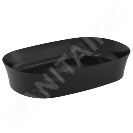 Ideal Standard Ipalyss - Lavabo à poser, 600x380 mm, sans trop-plein, nir mat E1396V3