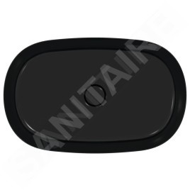 Ideal Standard Ipalyss - Lavabo à poser, 600x380 mm, sans trop-plein, nir mat E1396V3
