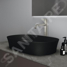 Ideal Standard Ipalyss - Lavabo à poser, 600x380 mm, sans trop-plein, nir mat E1396V3