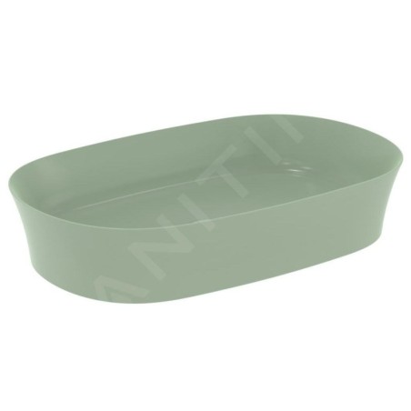 Ideal Standard Ipalyss - Lavabo à poser, 600x380 mm, sans trop-plein, Sage E1396X9