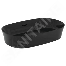 Ideal Standard Ipalyss - Lavabo à poser, 600x380 mm, avec trop-plein, noir brillant E1397V2