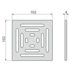 Alcadrain Grilles - Grille 102x102 mm, acier inoxydable MPV012