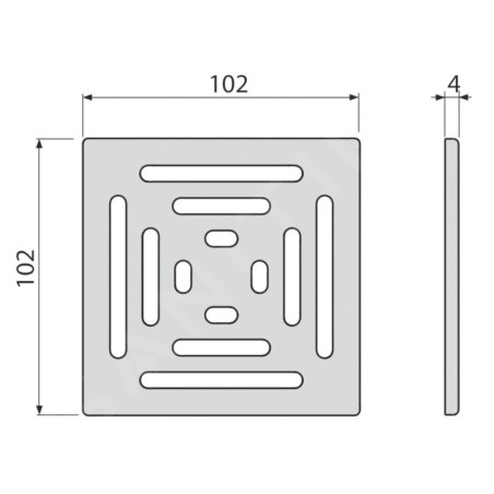 Alcadrain Grilles - Grille 102x102 mm, acier inoxydable MPV012
