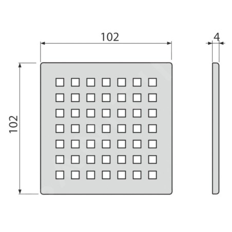 Alcadrain Grilles - Grille 102x102 mm, acier inoxydable MPV014