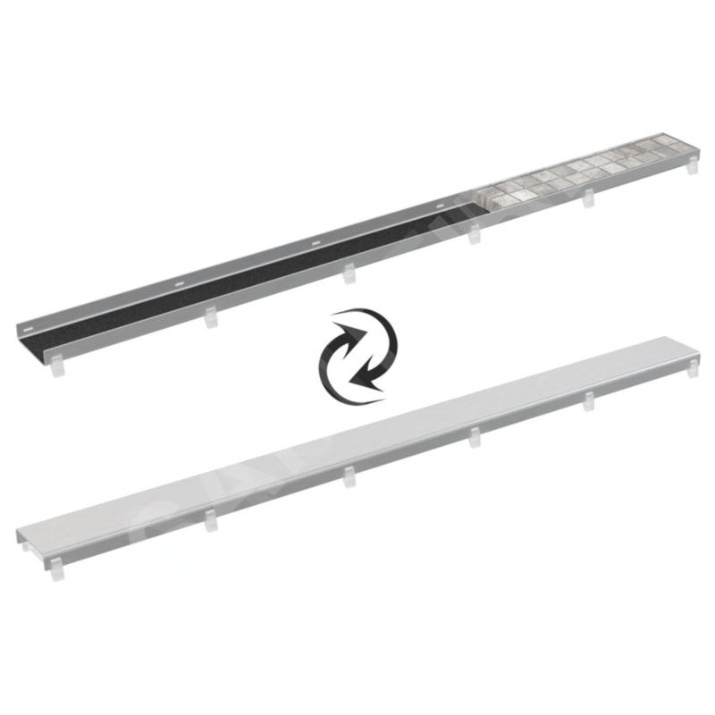 Alcadrain Grilles - Grille double face DOUBLE 550 mm, acier inoxydable DOUBLE-550M