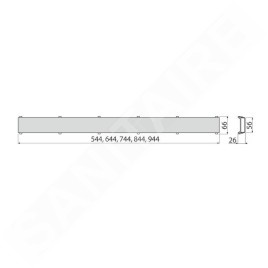Alcadrain Grilles - Grille double face DOUBLE 550 mm, acier inoxydable DOUBLE-550M