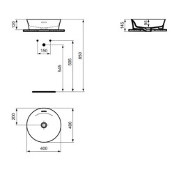 Ideal Standard Ipalyss - Vasque, diamètre 400 mm, avec trop-plein, Sage E1413X9