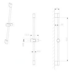 Sapho Douches - Barre de douche 71 cm, doré 1202-02GB