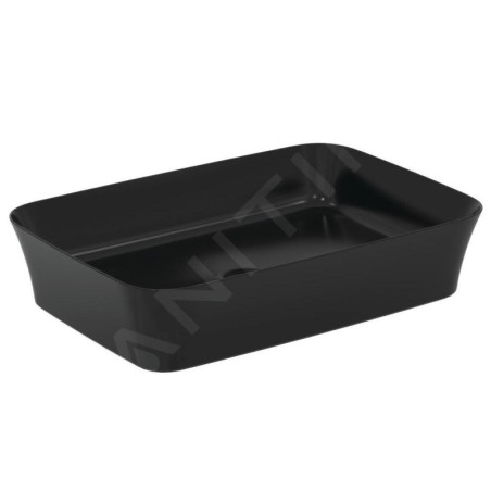 Ideal Standard Ipalyss - Lavabo à poser, 550x380 mm, sans trop-plein, noir mat E2076V3