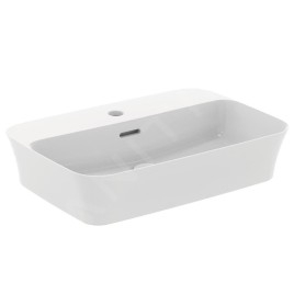 Ideal Standard Ipalyss - Lavabo à poser, 550x380 mm, avec trop-plein, trou pour robinet, blanc mat E2077V1