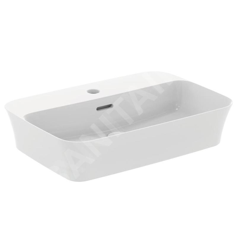 Ideal Standard Ipalyss - Lavabo à poser, 550x380 mm, avec trop-plein, trou pour robinet, blanc mat E2077V1 Ideal Standard Ipalyss - Lavabo à poser, 550x380 mm, avec trop-plein, trou pour robinet, blanc mat E2077V1