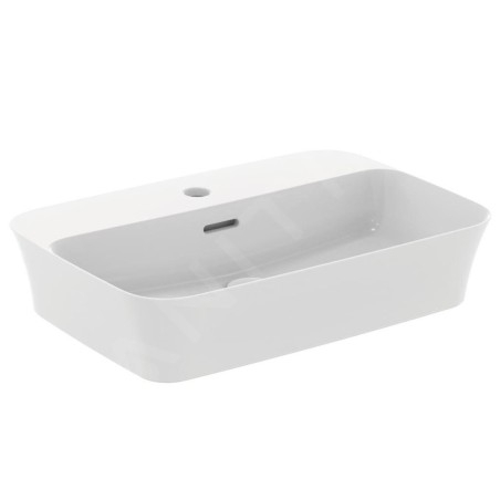 Ideal Standard Ipalyss - Lavabo à poser, 550x380 mm, avec trop-plein, trou pour robinet, blanc mat E2077V1