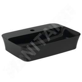 Ideal Standard Ipalyss - Lavabo à poser, 550x380 mm, avec trop-plein, trou pour robinet, noir mat E2077V3