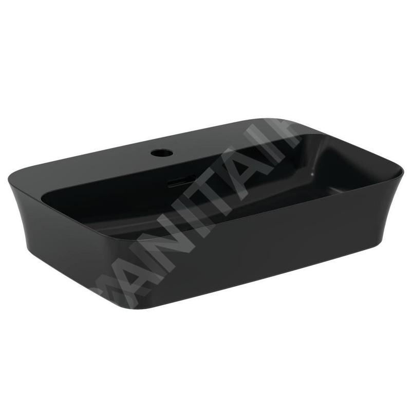 Ideal Standard Ipalyss - Lavabo à poser, 550x380 mm, avec trop-plein, trou pour robinet, noir mat E2077V3 Ideal Standard Ipalyss - Lavabo à poser, 550x380 mm, avec trop-plein, trou pour robinet, noir mat E2077V3