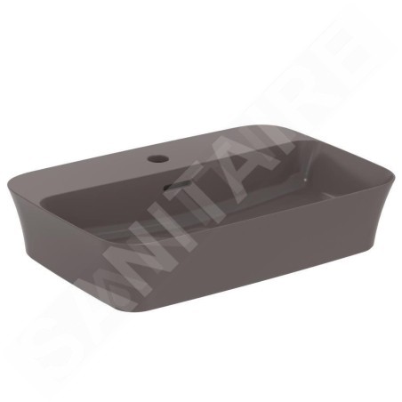 Ideal Standard Ipalyss - Lavabo à poser, 550x380 mm, avec trop-plein, trou pour robinet, slate grey E2077V5