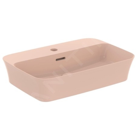 Ideal Standard Ipalyss - Lavabo à poser, 550x380 mm, avec trop-plein, trou pour robinet, Nude E2077V7
