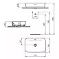 Ideal Standard Ipalyss - Lavabo à poser, 550x380 mm, avec trop-plein, blanc mat E2078V1 Ideal Standard Ipalyss - Lavabo à poser, 550x380 mm, avec trop-plein, blanc mat E2078V1
