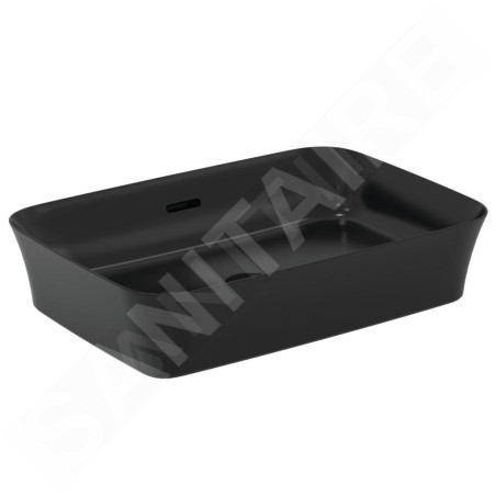 Ideal Standard Ipalyss - Lavabo à poser, 550x380 mm, avec trop-plein, noir mat E2078V3