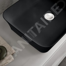 Ideal Standard Ipalyss - Lavabo à poser, 550x380 mm, avec trop-plein, noir mat E2078V3