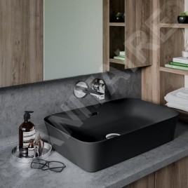 Ideal Standard Ipalyss - Lavabo à poser, 550x380 mm, avec trop-plein, noir mat E2078V3