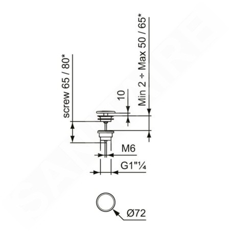 Ideal Standard Ipalyss - Bonde non refermable, noir brillant E2114V2