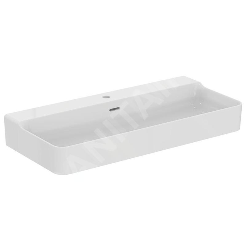 Ideal Standard Conca Ceram - Lavabo 1000x450 mm, avec trop-plein, trou pour robinet, blanc T369301 Ideal Standard Conca Ceram - Lavabo 1000x450 mm, avec trop-plein, trou pour robinet, blanc T369301