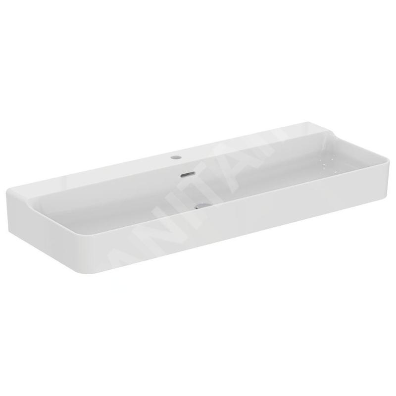 Ideal Standard Conca Ceram - Lavabo 1200x450 mm, avec trop-plein, trou pour robinet, blanc T369401 Ideal Standard Conca Ceram - Lavabo 1200x450 mm, avec trop-plein, trou pour robinet, blanc T369401