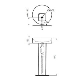 Ideal Standard Conca Ceram - Colnne 755x185x160 mm, blanc T376501