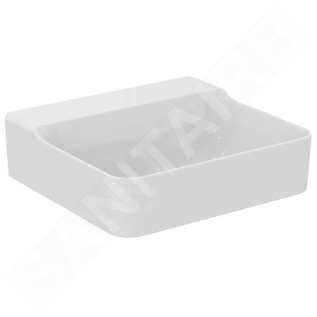 Ideal Standard Conca Ceram - Lavabo 500x450 mm, sans trop-plein, sans trou pour robinet, blanc T378701