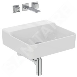 Ideal Standard Conca Ceram - Lavabo 500x450 mm, sans trop-plein, sans trou pour robinet, blanc T378701