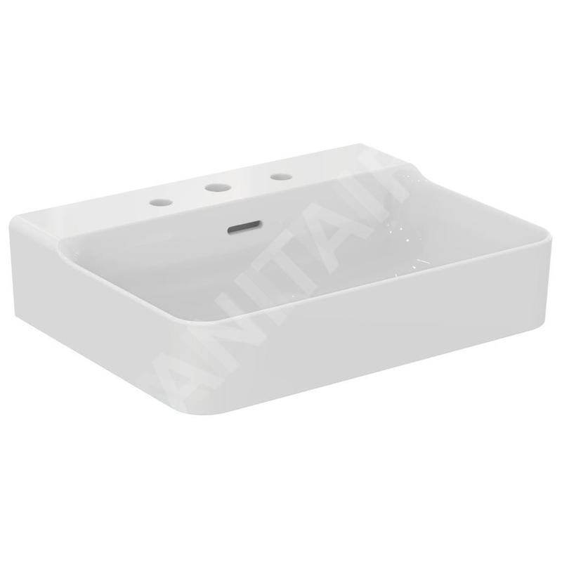 Ideal Standard Conca Ceram - Lavabo 600x450 mm, avec trop-plein, 3 trous pour robinet, blanc T378801 Ideal Standard Conca Ceram - Lavabo 600x450 mm, avec trop-plein, 3 trous pour robinet, blanc T378801