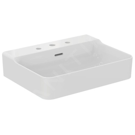 Ideal Standard Conca Ceram - Lavabo 600x450 mm, avec trop-plein, 3 trous pour robinet, blanc T378801