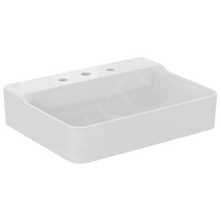 Ideal Standard Conca Ceram - Lavabo 600x450 mm, sans trop-plein, 3 trous pour robinet, blanc T379101