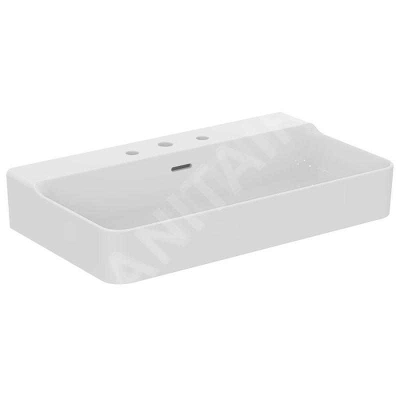 Ideal Standard Conca Ceram - Lavabo 800x450 mm, avec trop-plein, 3 trous pour robinet, blanc T379301 Ideal Standard Conca Ceram - Lavabo 800x450 mm, avec trop-plein, 3 trous pour robinet, blanc T379301