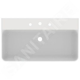 Ideal Standard Conca Ceram - Lavabo 800x450 mm, sans trop-plein, 3 trous pour robinet, blanc T379601