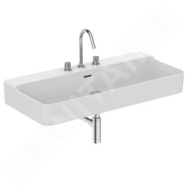 Ideal Standard Conca Ceram - Lavabo 1000x450 mm, avec trop-plein, 3 trous pour robinet, blanc T379801