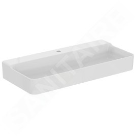Ideal Standard Conca Ceram - Lavabo 1000x450 mm, sans trop-plein, trou pour robinet, blanc T380001