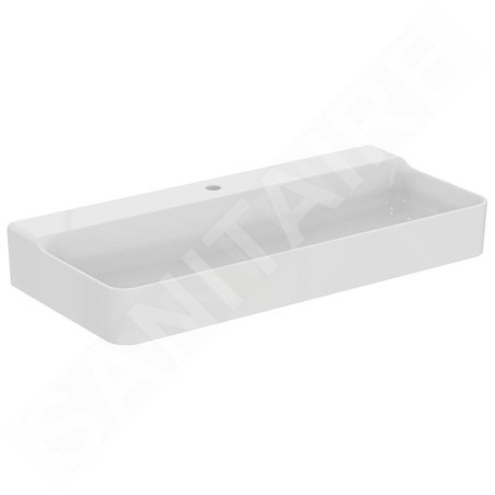 Ideal Standard Conca Ceram - Lavabo 1000x450 mm, sans trop-plein, trou pour robinet, blanc T380001