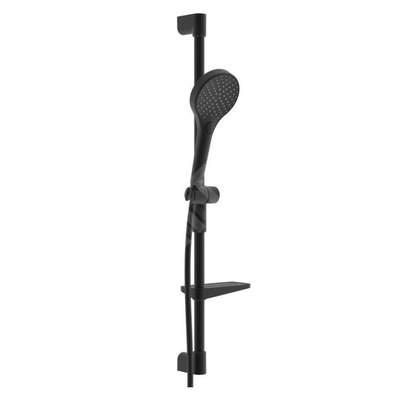 Hansa Viva - Set pomme de douche, barre et flexible, 3 jets, noir mat 4416021033