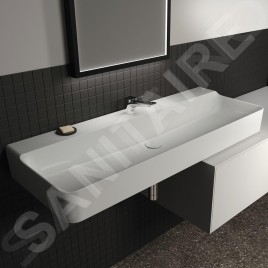 Ideal Standard Conca Ceram - Lavabo 1200x450 mm, sans trop-plein, trou pour robinet, blanc T380601