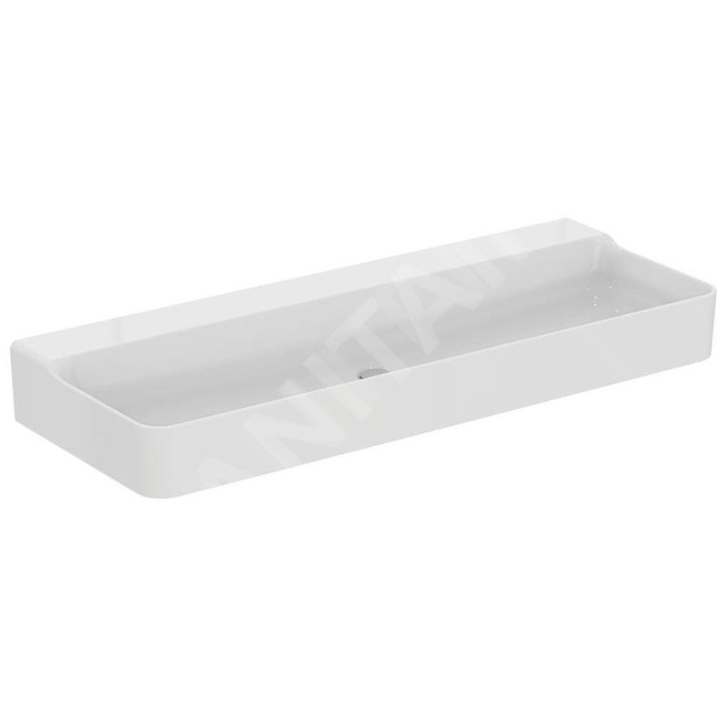 Ideal Standard Conca Ceram - Double-lavabo 1200x450 mm, sans trop-plein, sans trou pour robinet, blanc T380901 Ideal Standard Conca Ceram - Double-lavabo 1200x450 mm, sans trop-plein, sans trou pour robinet, blanc T380901