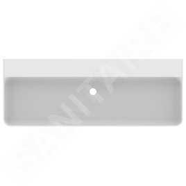 Ideal Standard Conca Ceram - Double-lavabo 1200x450 mm, sans trop-plein, sans trou pour robinet, blanc T380901